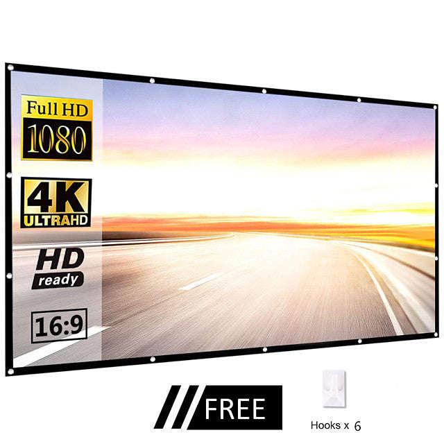 Projector Portable Screens 90 inch 16:9 Polyester Outdoor Movie Screen For Travel Home