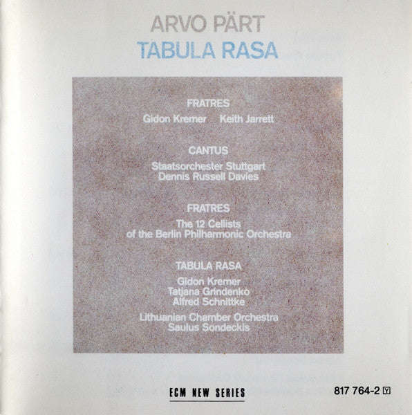 Arvo Part - Tabula Rasa