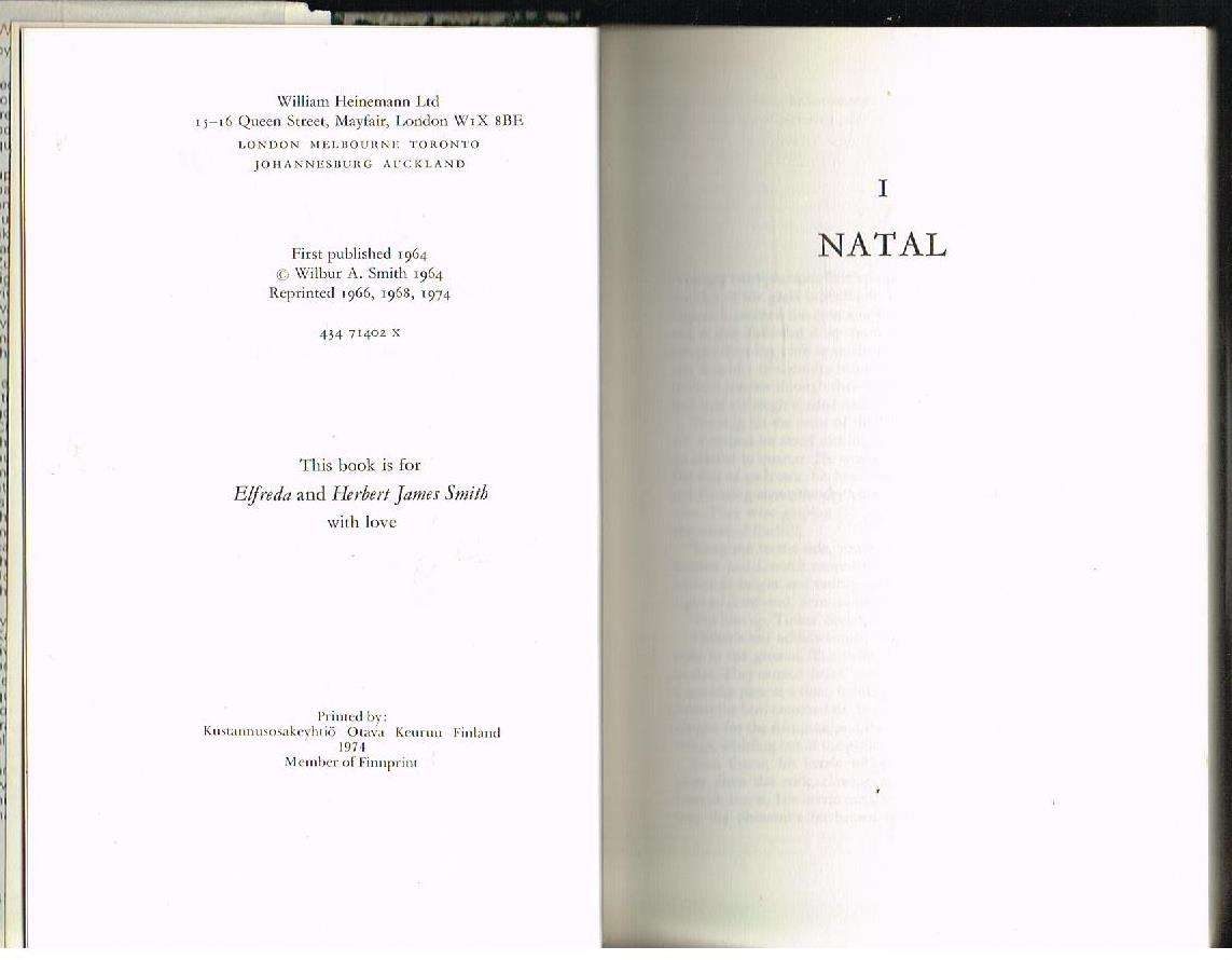 When the lion feeds Wilbur A Smith (repr. 1974)