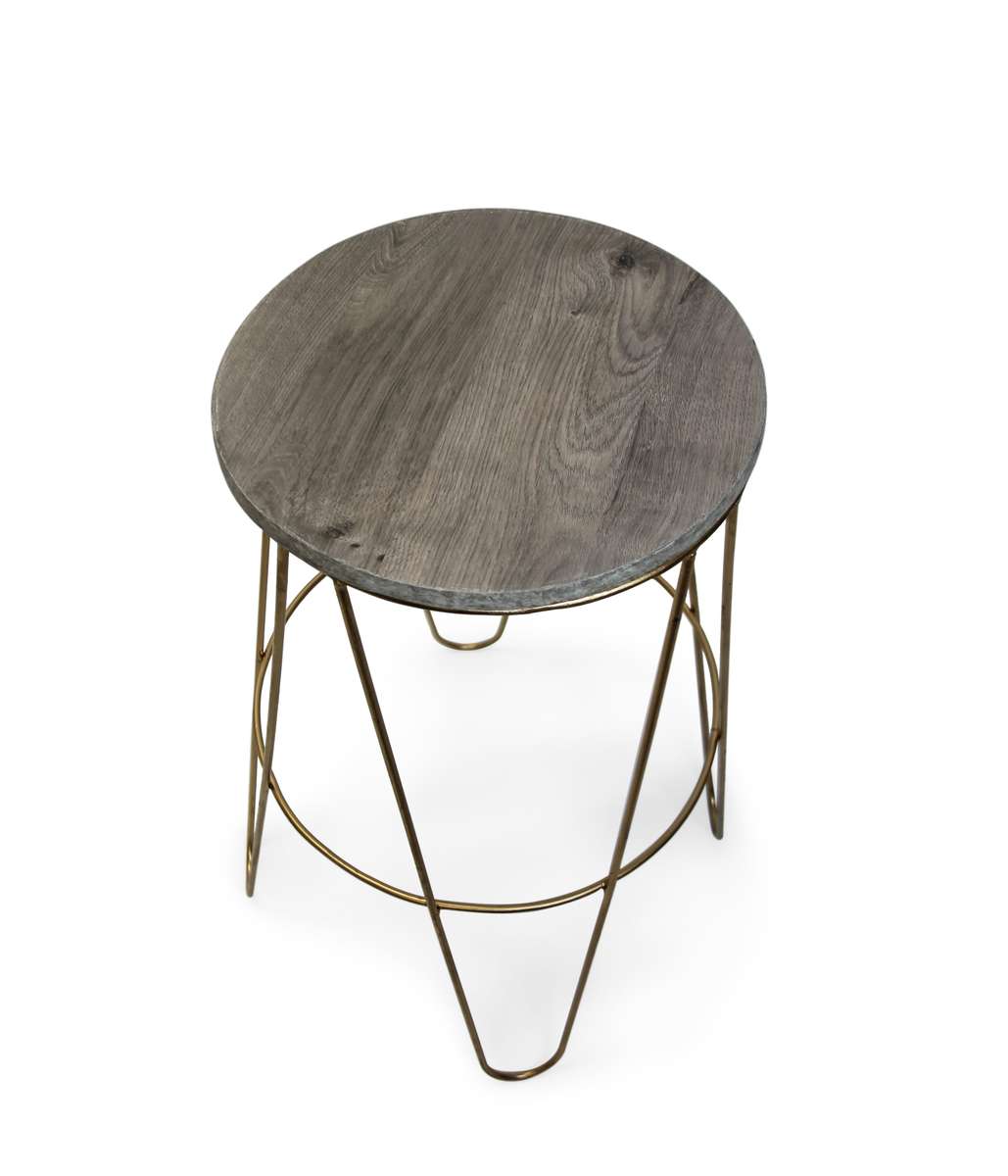 Fine Living - Hairpin Barstool - Grey Wood Grain (Free Shipping)