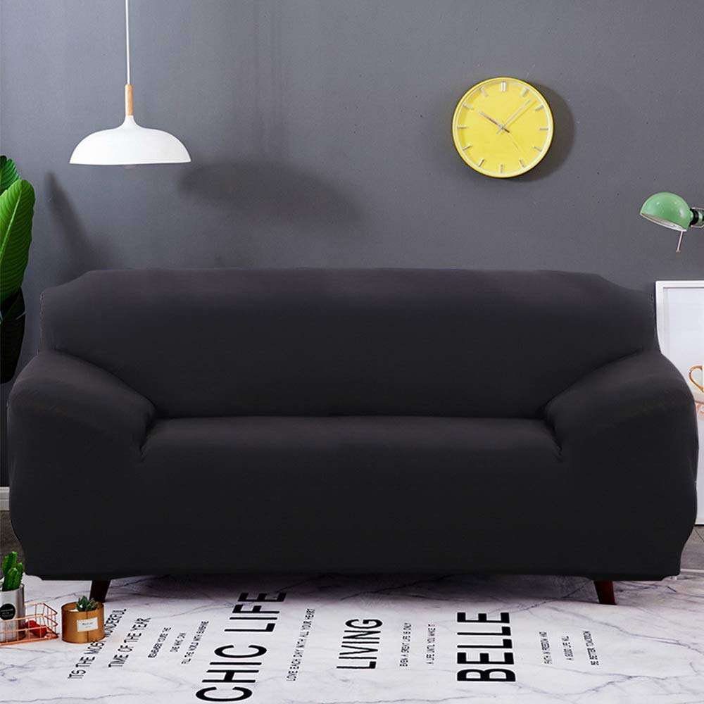 Fine Living 2 Seater Couch Cover Black (Delivery is on Us )