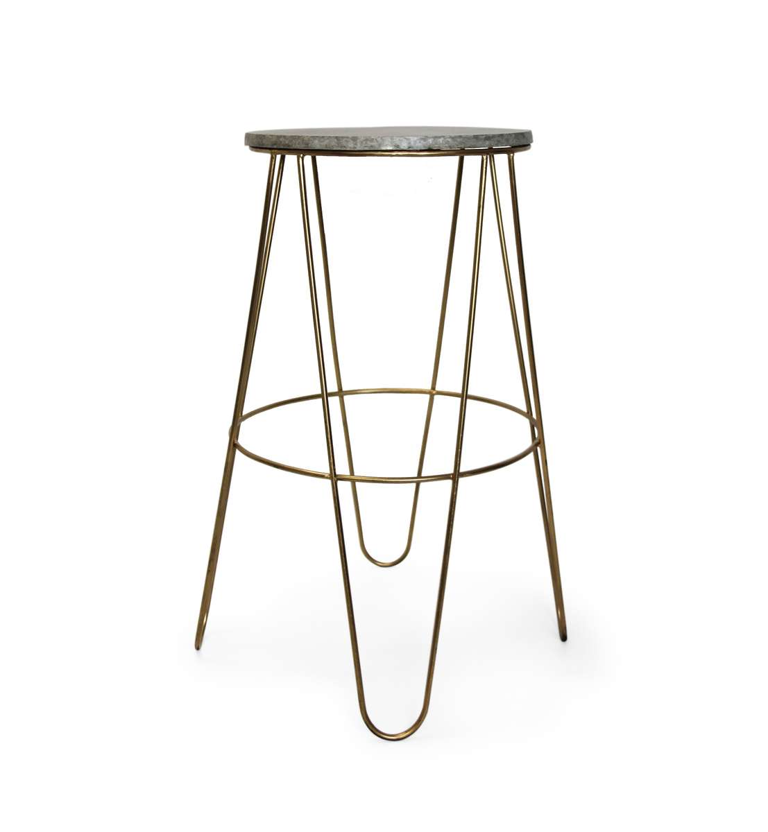 Fine Living - Hairpin Barstool - Grey Wood Grain (Free Shipping)