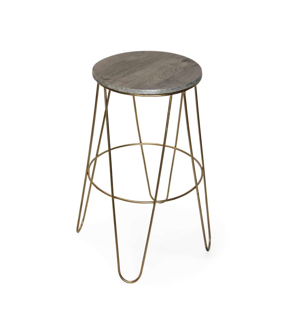 Fine Living - Hairpin Barstool - Grey Wood Grain (Free Shipping)