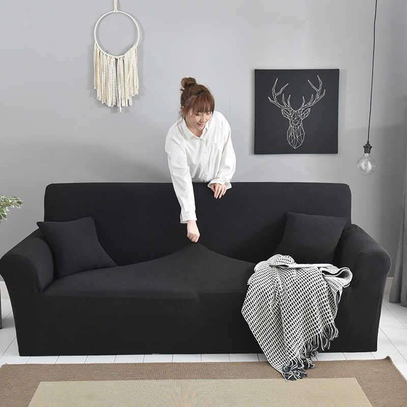 Fine Living 2 Seater Couch Cover Black (Delivery is on Us )