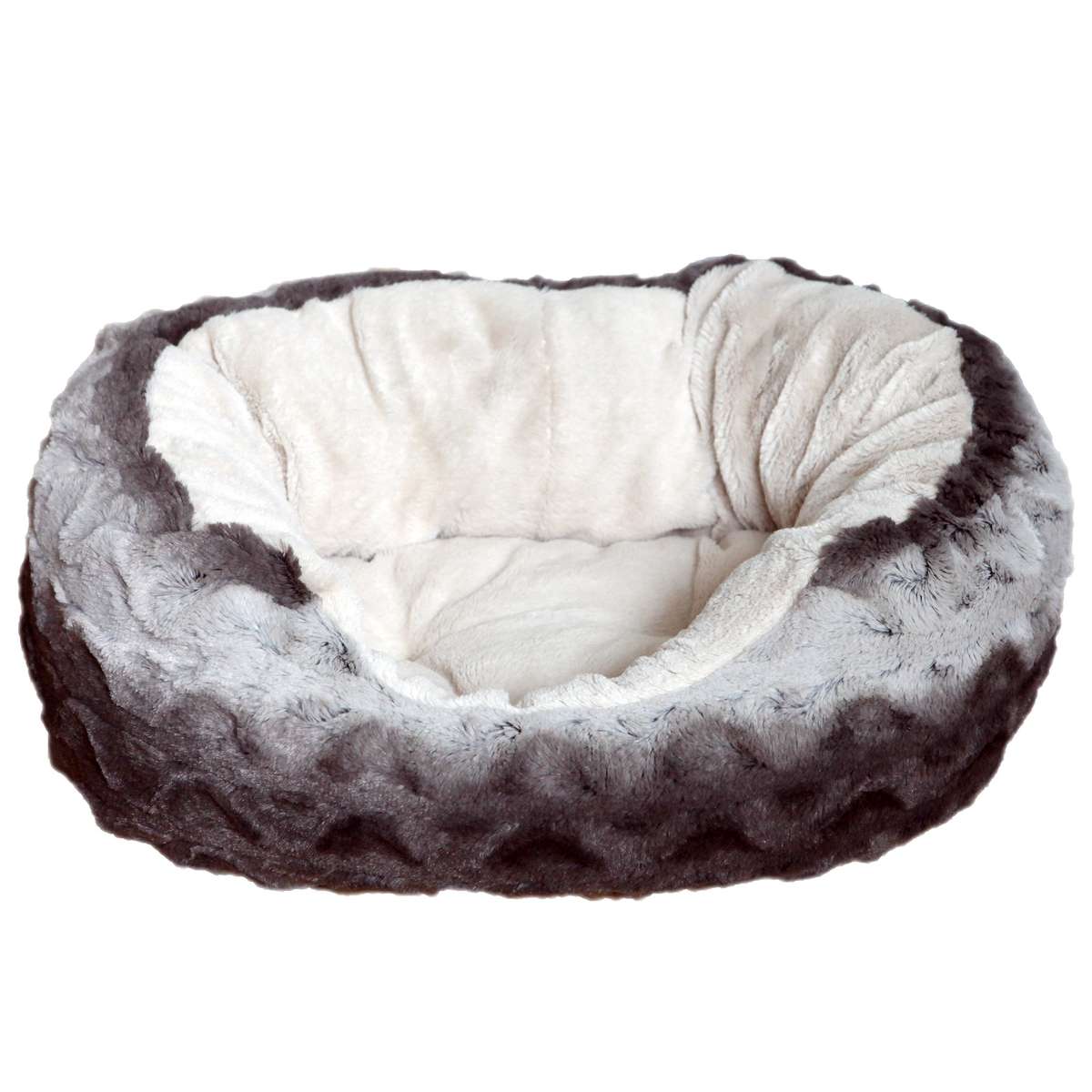 Grey & Cream Snuggle Plush Oval - Small 50.8cm