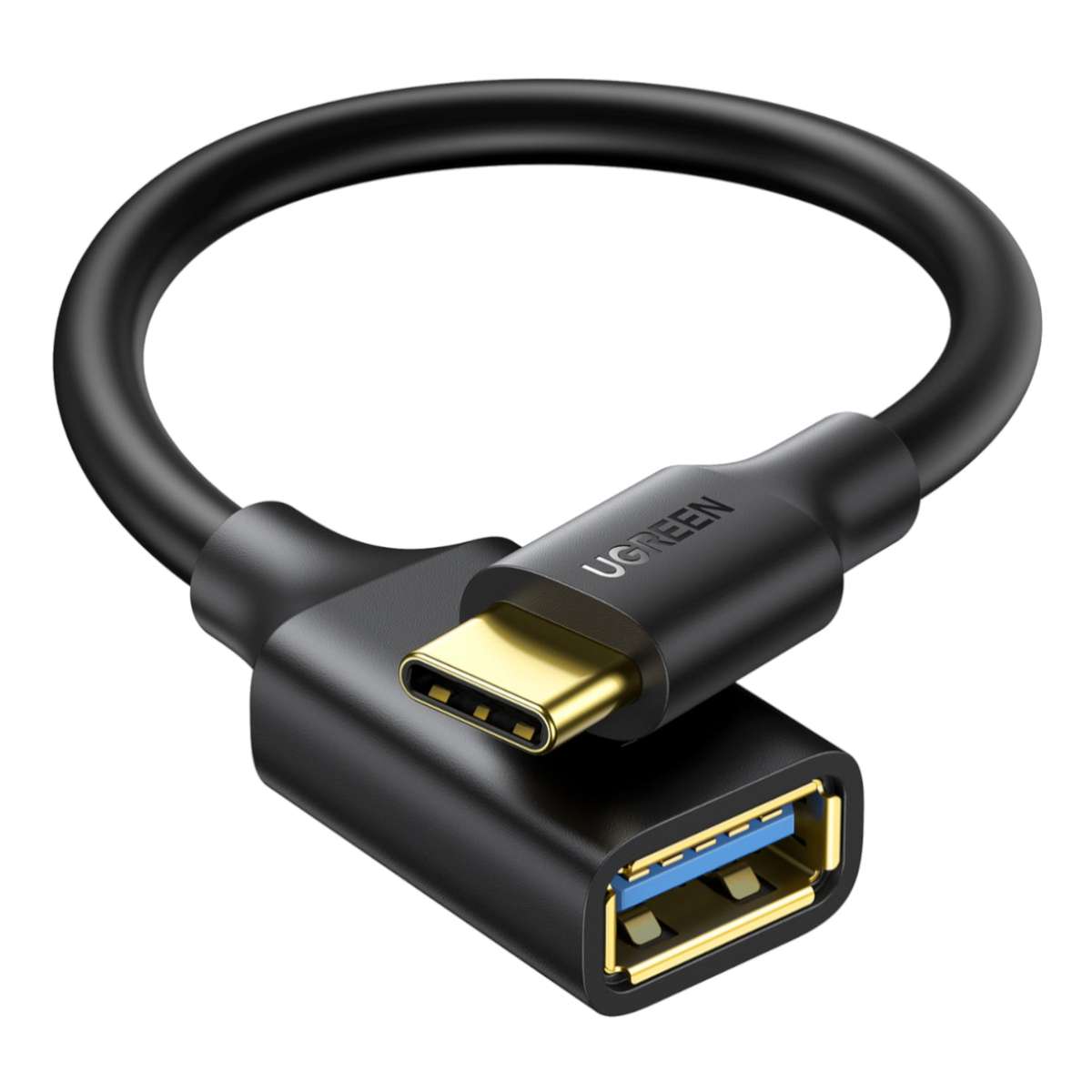 UGREEN Type-C to USB-A Adapter (Male to Female, 15cm) Black
