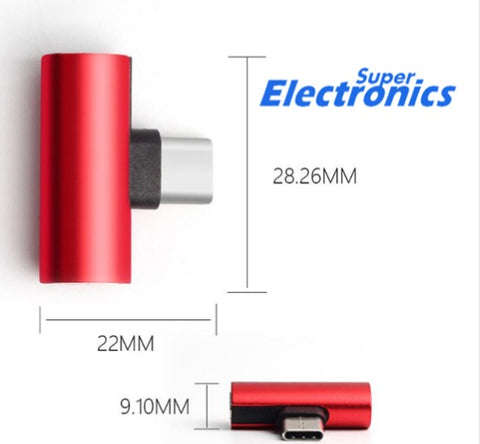 Type C to 2 Type C Adapter 2in1 Charging and Audio