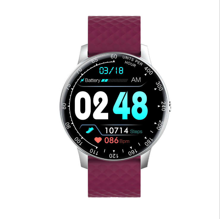 H30 Smart Watch IP68 Waterproof Heart Rate  Reminder Motion Tracking Sleep Analysis Smar... - Maroon