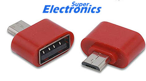 Adapter Micro USB OTG to USB 2.0 Adapter for Smartphones and Tablets - red