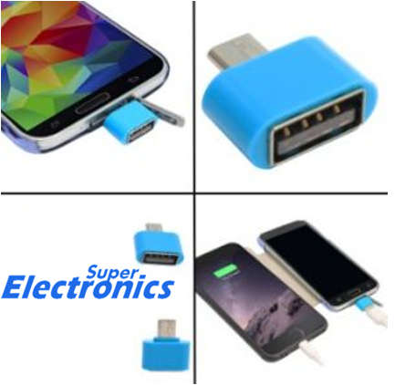 Adapter Micro USB OTG to USB 2.0 Adapter for Smartphones and Tablets - blue