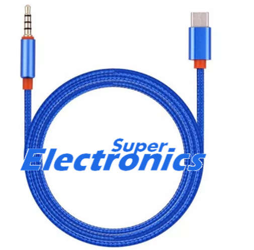 USB Type C Male To 3.5mm Male Audio AUX Adapter Cable For XIaomi 6 Redmi Note 2 Samusng S8... - blue