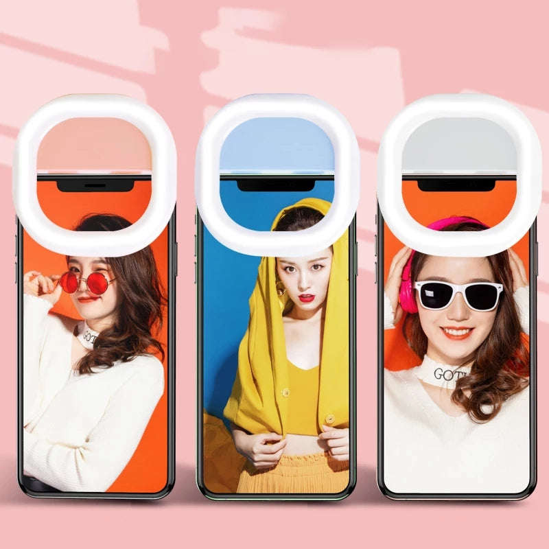 Selfie Light for Cell Phones Clip On Adjustable Mini Ring Light