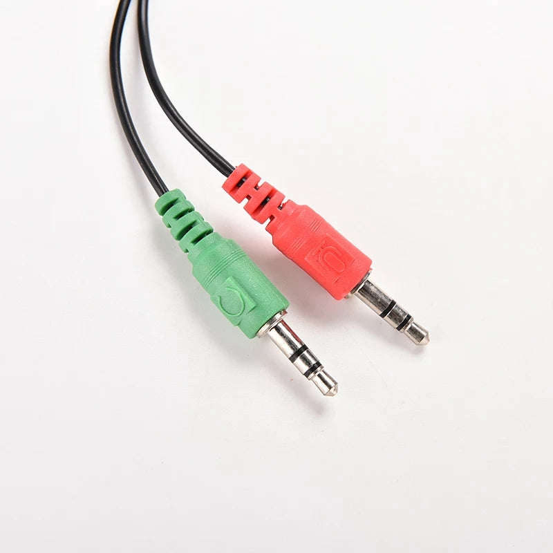 3.5mm Female Jack to Dual Male Plug Audio Stereo Headset Mic Splitter Cable