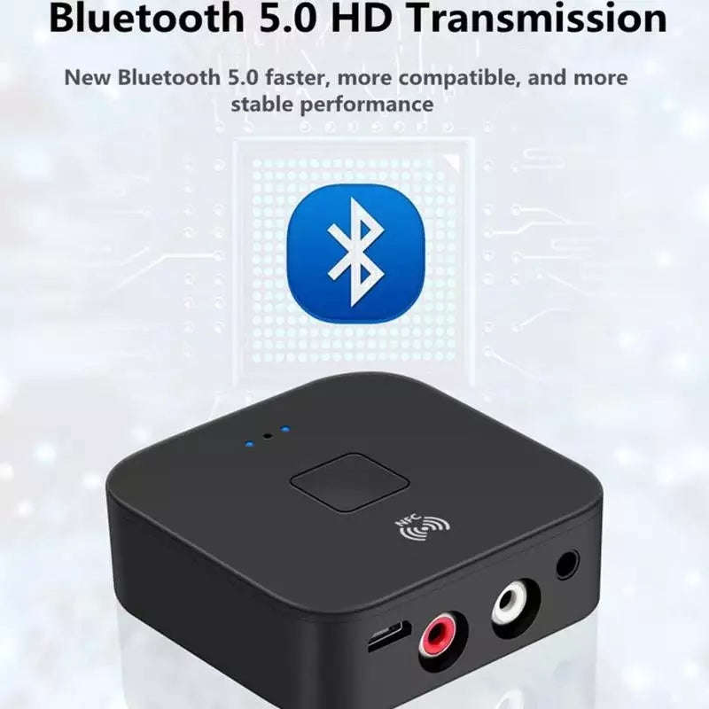 Bluetooth 5.0 Receiver 3.5mm AUX Jack RCA Music Wireless Audio Adapter Handsfree Call Mic NFC Car...