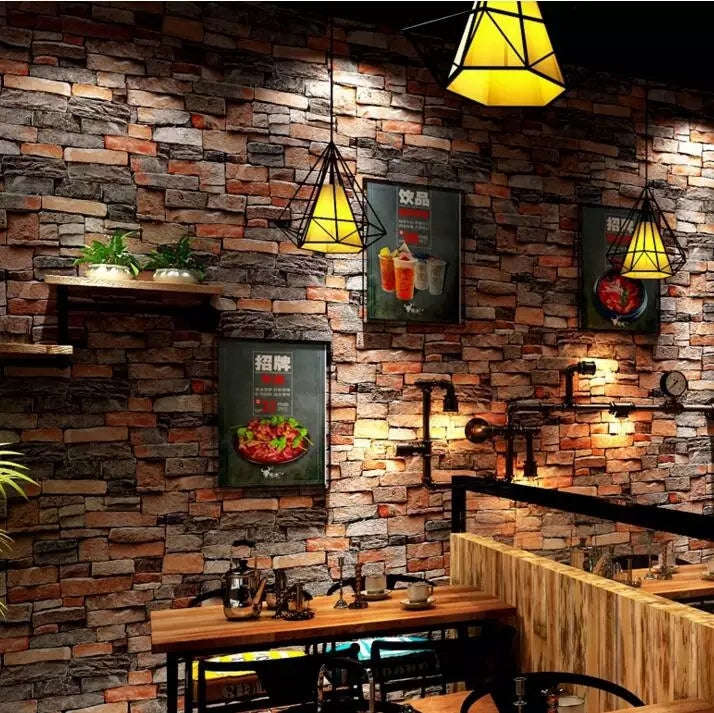 3D Retro Brick Pattern Wallpaper 3D Stone Brick - 0817