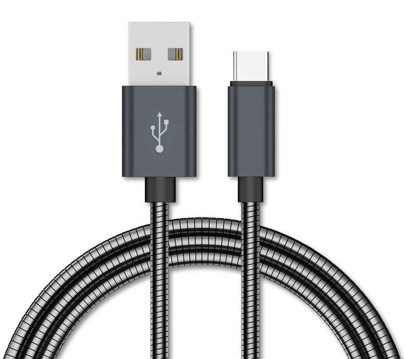 3.1A Metal Type C Cable for Samsung Huawei 1m - Black