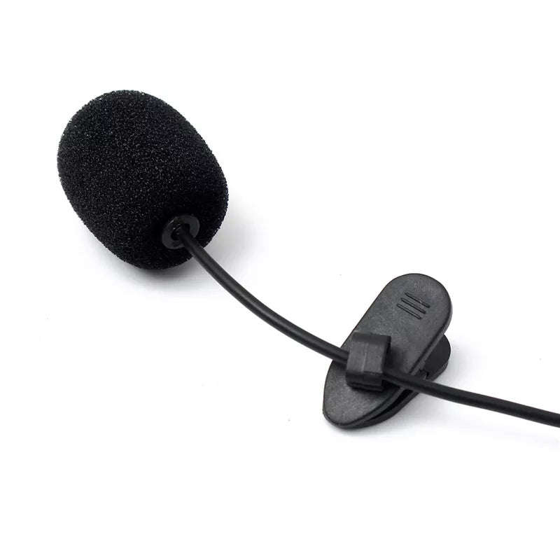 Portable 3.5mm Microphone External Hands-Free Mini Wired Collar Clip