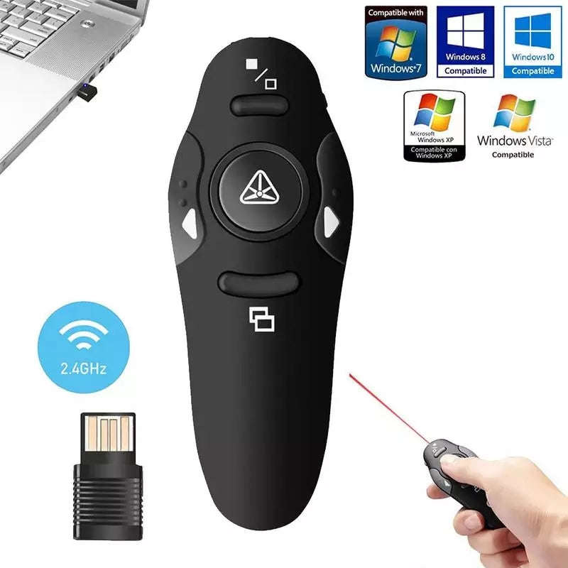 Wireless Presenter with Laser Pointer - Black