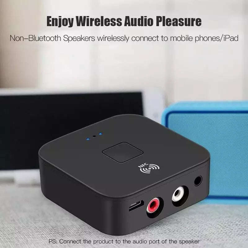 Bluetooth 5.0 Receiver 3.5mm AUX Jack RCA Music Wireless Audio Adapter Handsfree Call Mic NFC Car...