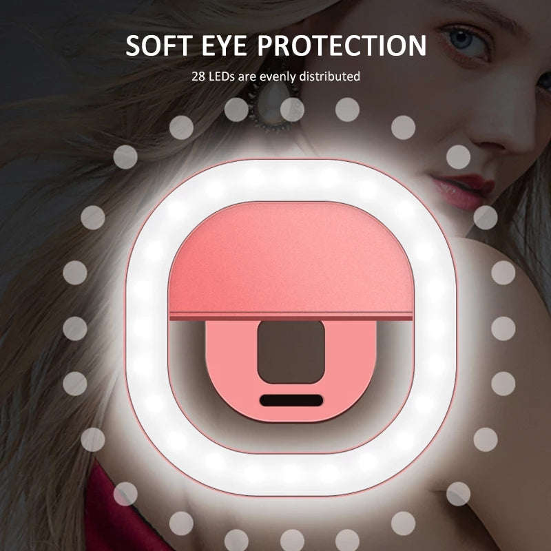 Selfie Light for Cell Phones Clip On Adjustable Mini Ring Light