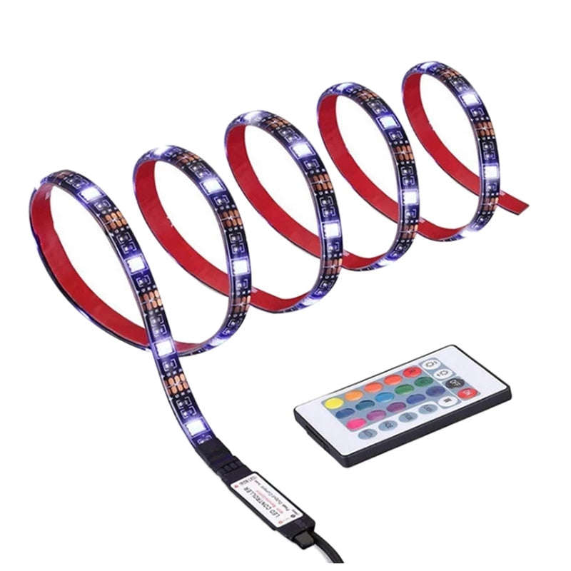 LED Light Strip 5050RGB Colorful TV Lighting 2 Meter Flexible 24-Key Remote Control DIY