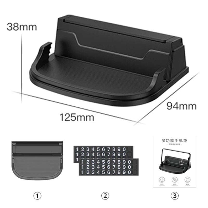 Auto Dashboard Car Parking Plate Hidden Number Telephone Support Stand