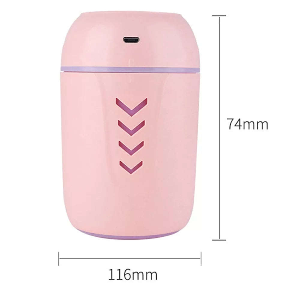200ml 3 in 1 Fresh Air Mist Humidifier USB Powered LED Night Light Mini Desk Fan