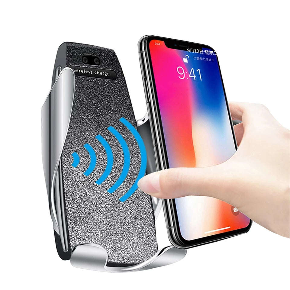 S5 Car Qi Fast Wireless Charger Phone Holder Intelligent Infrared Wirless Charging