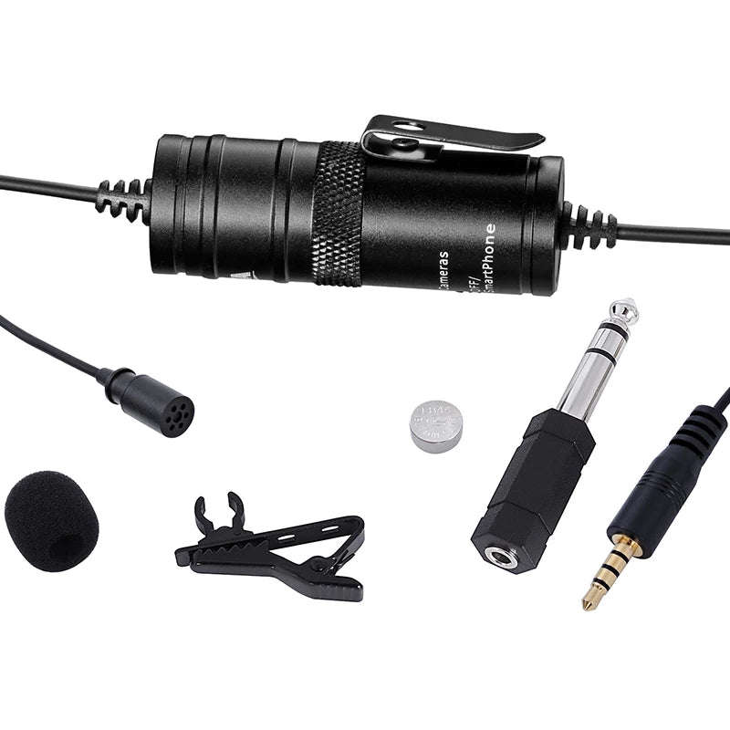 Omni directional lavalier microphone for Smartphones, DSLR, Camcorders