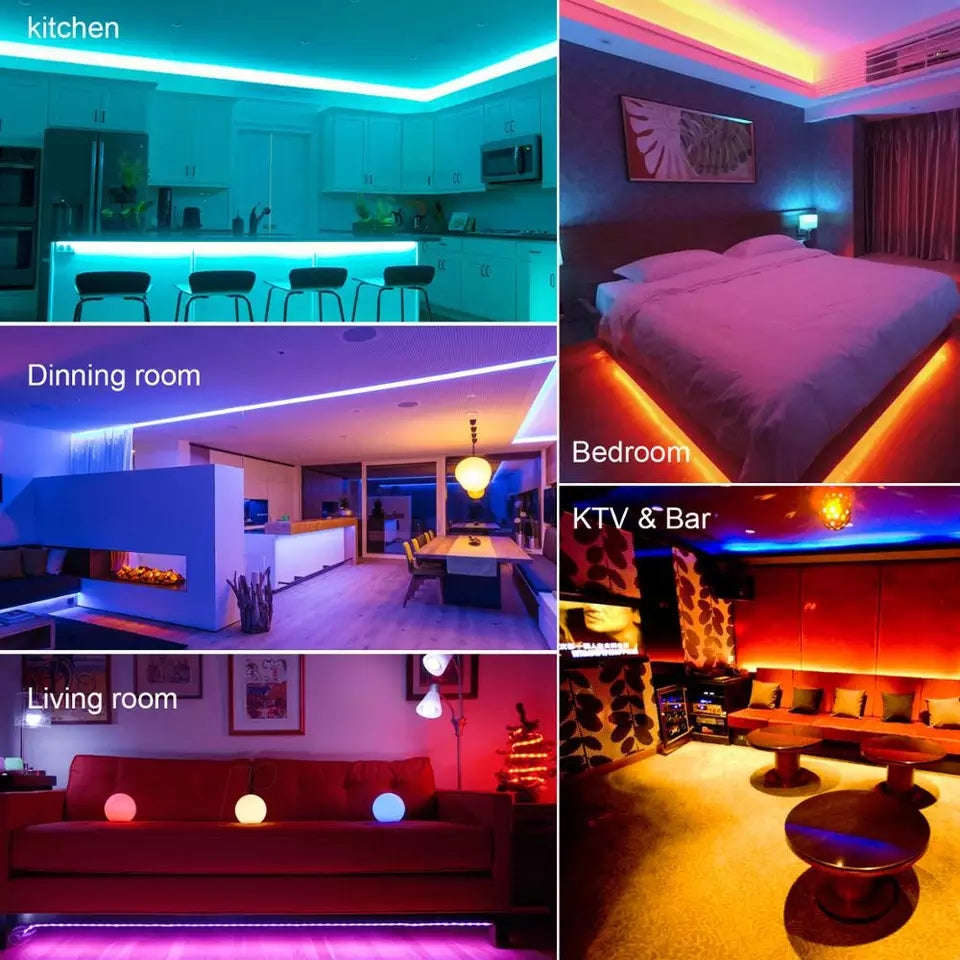 LED Light Strip 5050RGB Colorful TV Lighting 2 Meter Flexible 24-Key Remote Control DIY