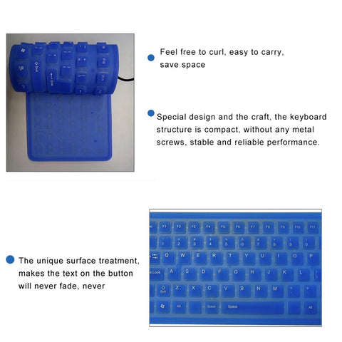 Flexible Keyboard 85Keys USB Keyboard Portable Waterproof Silicone