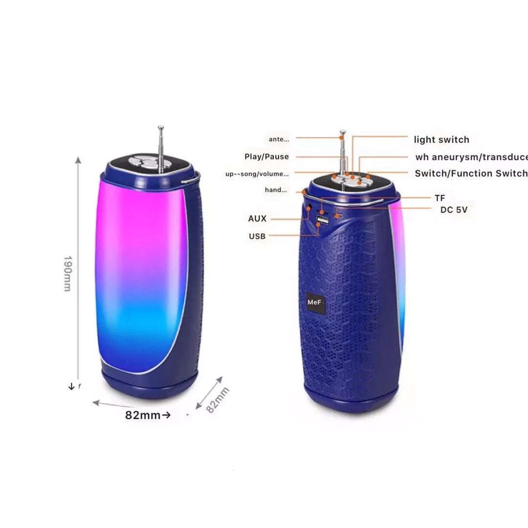 MF206 Portable Wireless Bluetooth Speaker With Nightlight - Blue