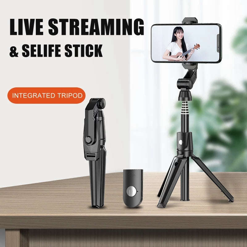 K21 Foldable Wireless Selfie Stick Tripod Wireless Bluetooth Selfie Stick Handheld Gimbal Tripod ...