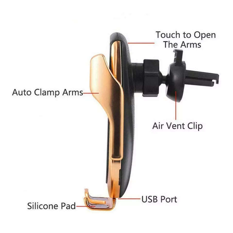 R2 Qi Car Wireless Charger Infrared Air Vent Car Phone Holder Mount