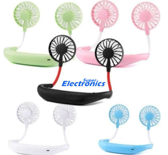 USB Rechargeable Wearable Portable Neckband Fan - Pink