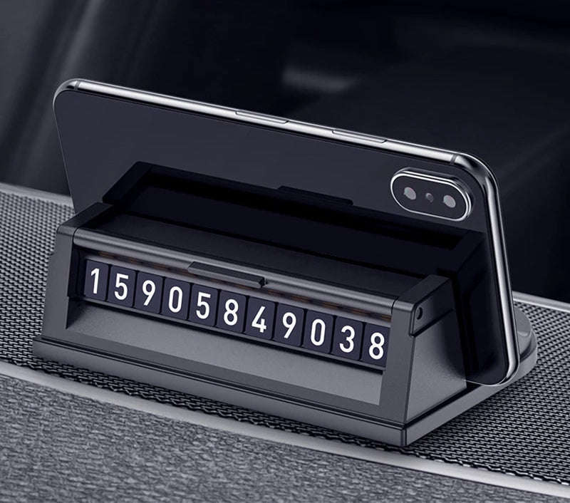 Auto Dashboard Car Parking Plate Hidden Number Telephone Support Stand