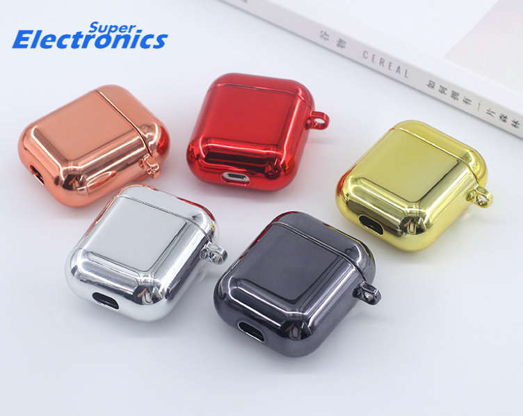 Glossy Soft AirPods Case Wireless Earphone Accessories Cover - BLACK