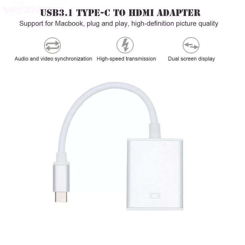 USB-C Type C USB 3.1 TYPE-C Male TO HDMI Female 4K 10Gbps HDTV TYPE C to HDMI Adapter