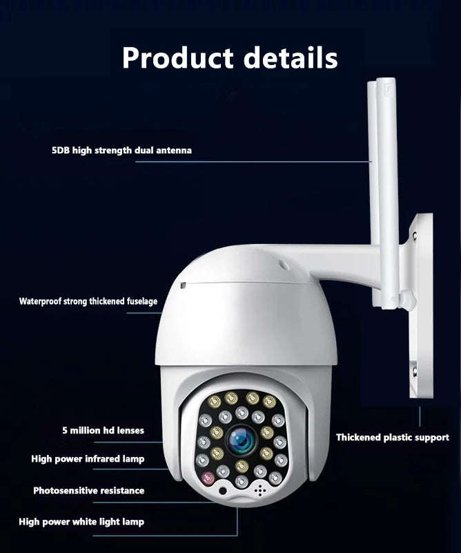 PTZ IP Camera Wifi Outdoor Speed Dome Wireless Wifi Security 23 LED Light Camera Pan Tilt Onif St...