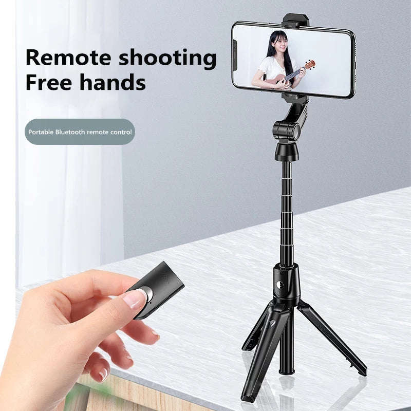 K21 Foldable Wireless Selfie Stick Tripod Wireless Bluetooth Selfie Stick Handheld Gimbal Tripod ...