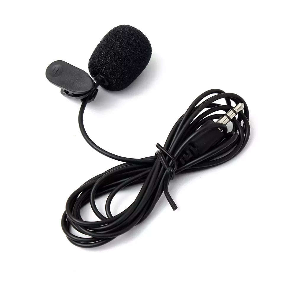 Portable 3.5mm Microphone External Hands-Free Mini Wired Collar Clip