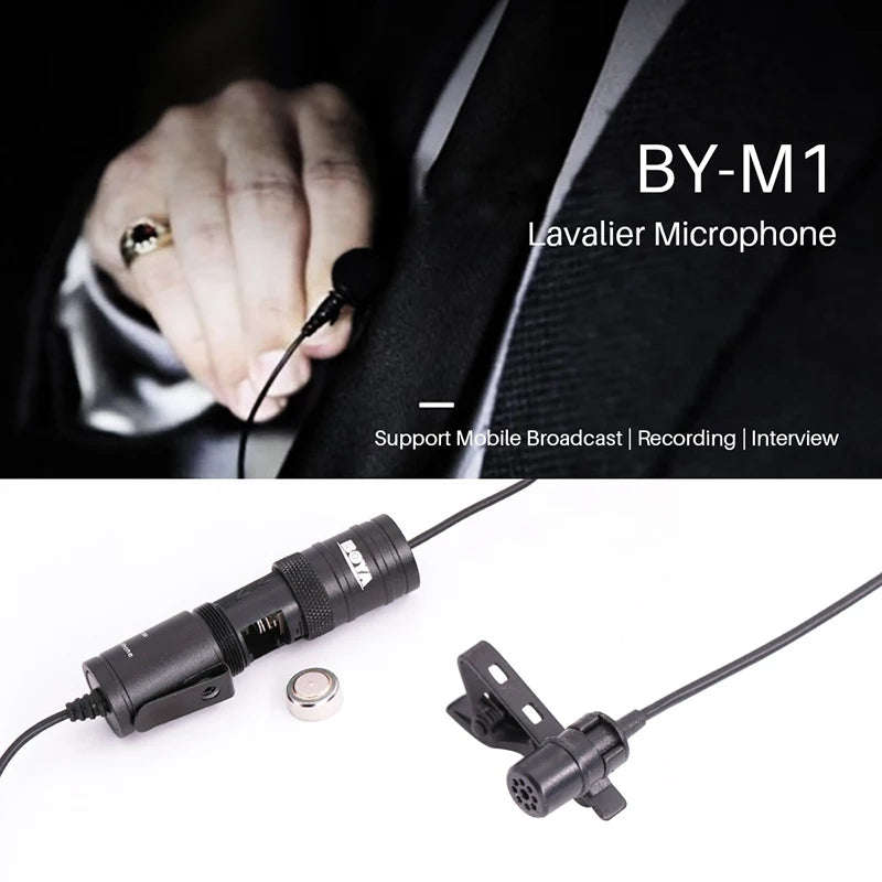 Omni directional lavalier microphone for Smartphones, DSLR, Camcorders