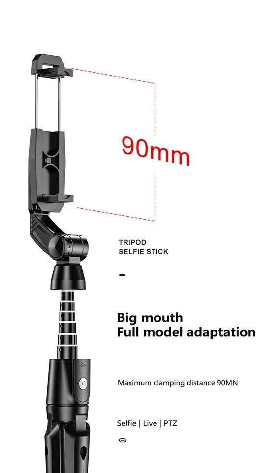 K21 Foldable Wireless Selfie Stick Tripod Wireless Bluetooth Selfie Stick Handheld Gimbal Tripod ...