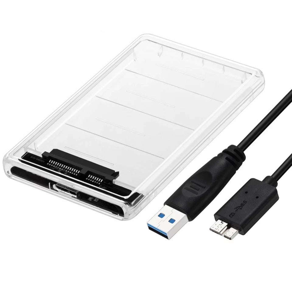 Clear 2.5" Hard Drive Enclosure SATA USB 3.0 HDD Hard Drive External Enclosure SSD Disk Box Case