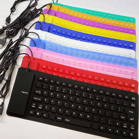 Flexible Keyboard 85Keys USB Keyboard Portable Waterproof Silicone