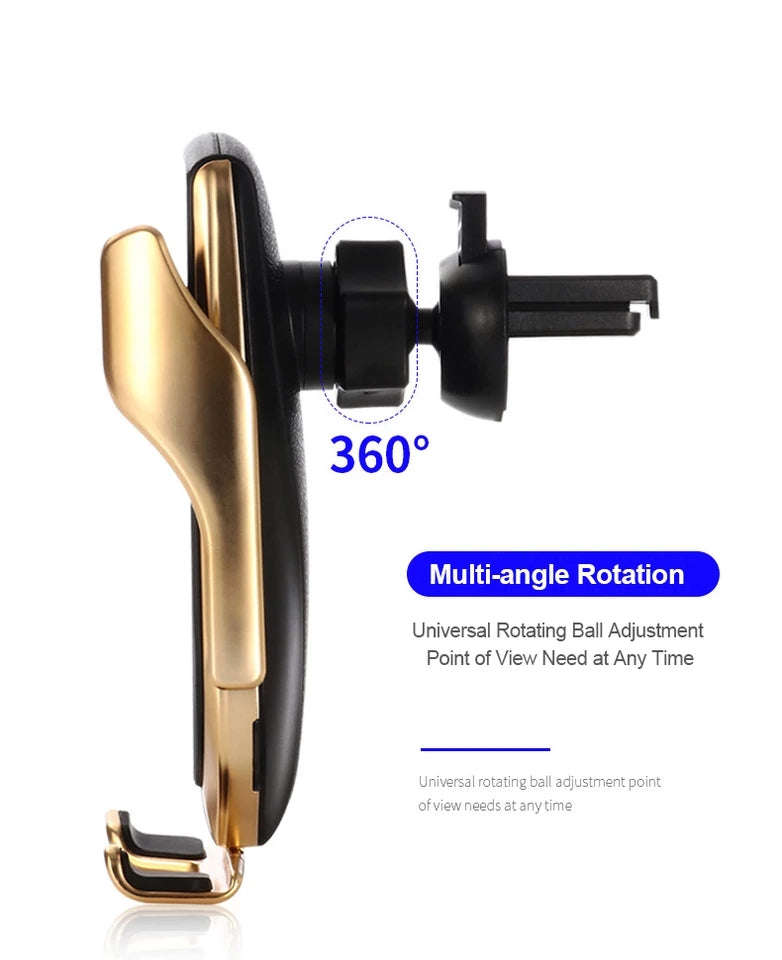 R2 Qi Car Wireless Charger Infrared Air Vent Car Phone Holder Mount