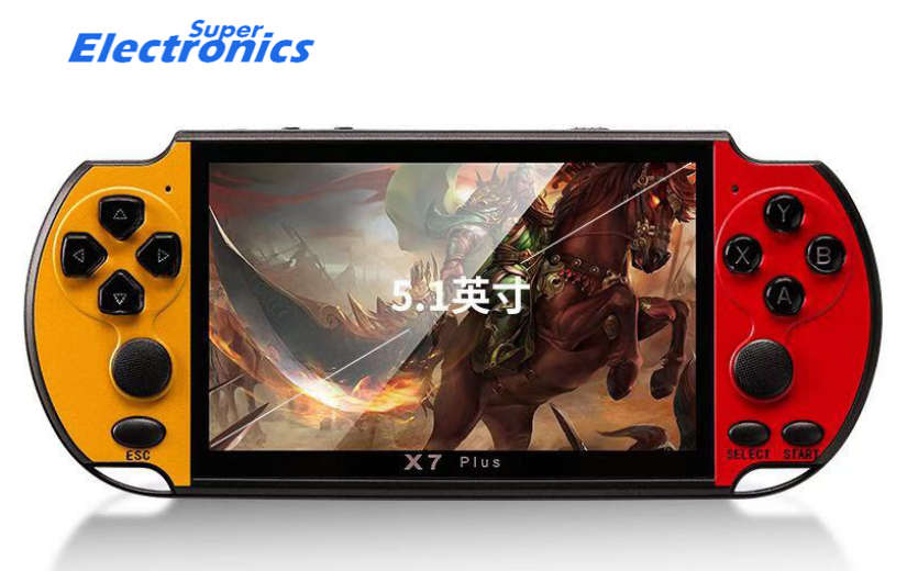 X7Plus 5.1" Colorful Screen Game Console Dual Rocker Handheld Retro Game Host - RED/ORANGE