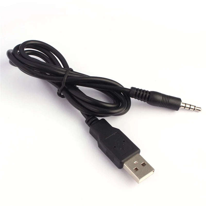 3.5mm AUX Audio To USB 2.0 Male Charge Cable Adapter 1.5M