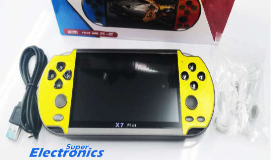 X7Plus 5.1" Colorful Screen Game Console Dual Rocker Handheld Retro Game Host - YELLOW