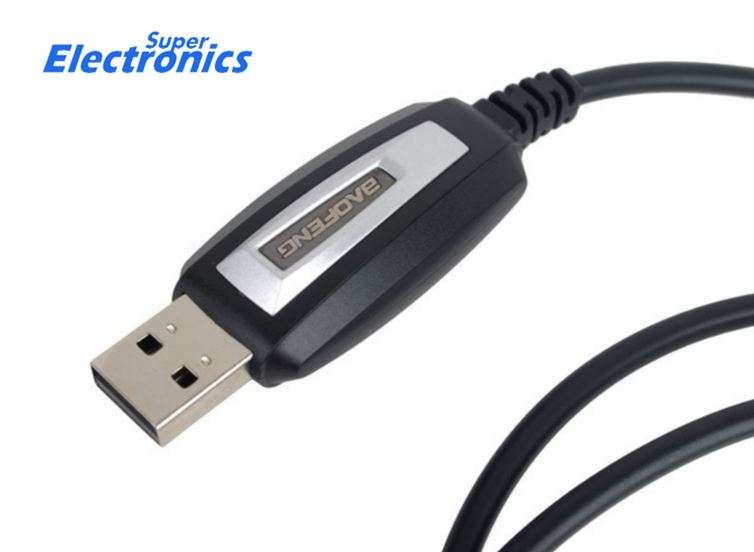 USB Programming Cable For Baofeng, Kenwood with Driver CD - Black